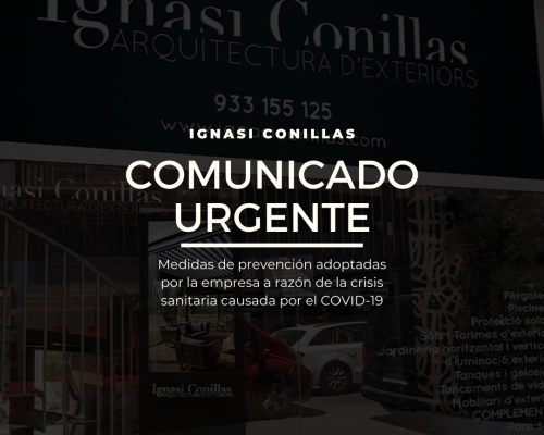 Comunicado oficial de Ignasi Conillas – Arquitectura d’Exteriors / COVID-19